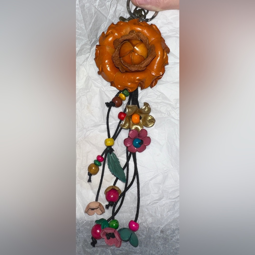 Leather Flower 🥀 Keyfob /Charm